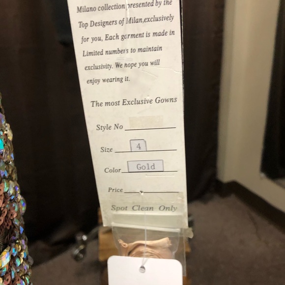 Stunning Gold full of Ab stones & Sequins size 4 Formal Dress GORGEOUS - Picture 11 of 12